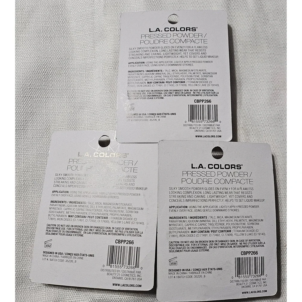 LA COLORS Pressed Powder CBPP266 Cappuccino 0.25oz Lot of 3‎ Mirror Applicator